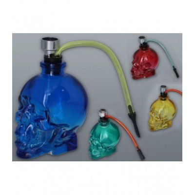 Νερόπιπα GLASS WATER PIPE SKULL 11cm σε διάφορα χρώματα