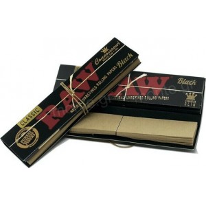 Raw Χαρτάκια Στριφτού Τσιγάρου Classic Black Slim King Size με Τζιβάνες 32 φύλλα Αξεσουάρ