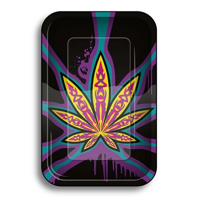 Rolling Tray Neon Leaves
