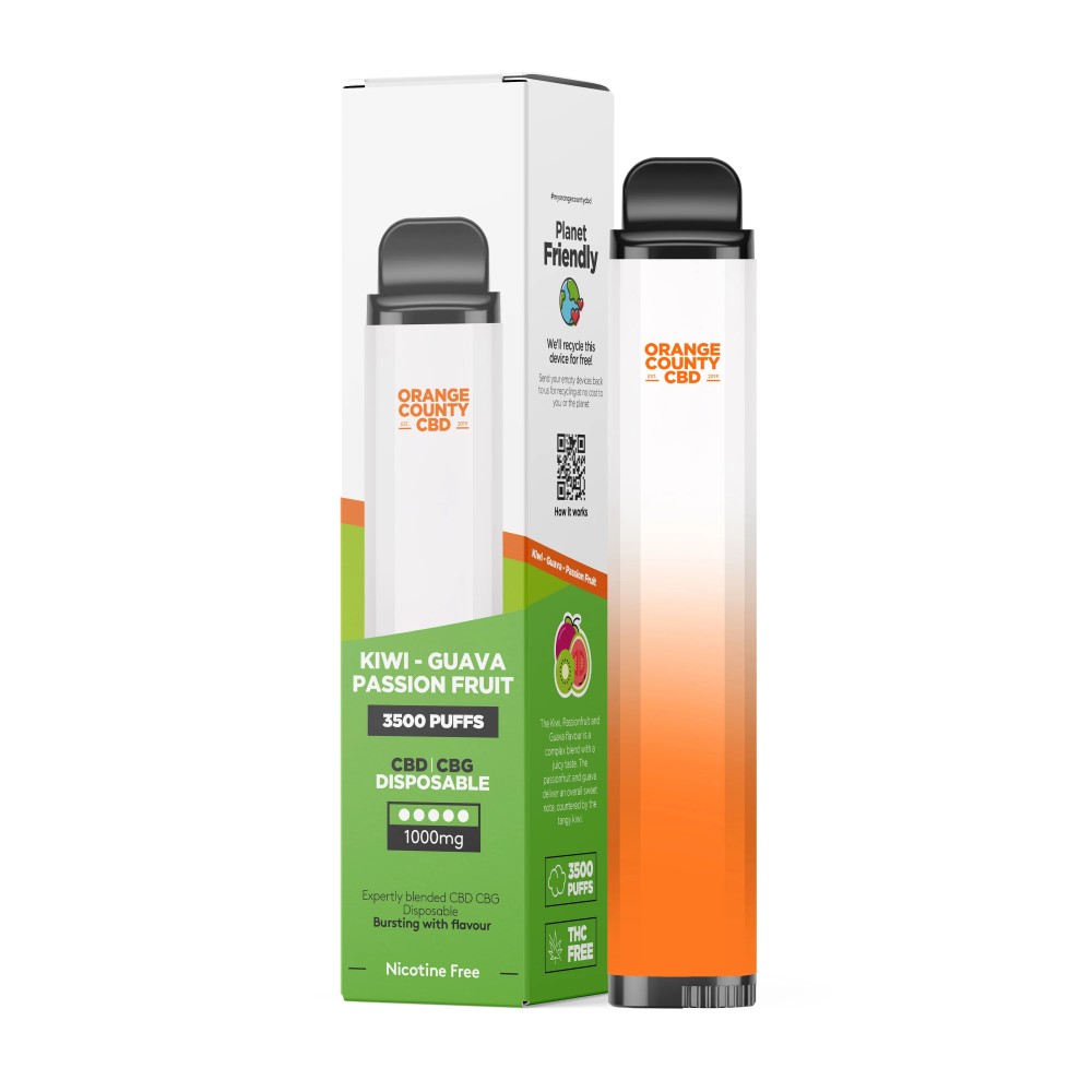 CBD Στυλό Vape Kiwi - Guava & Passion Fruit 3500 Puff, 600 mg CBD, 400 mg CBG, 10 ml Ηλεκτρονικά Τσιγάρα