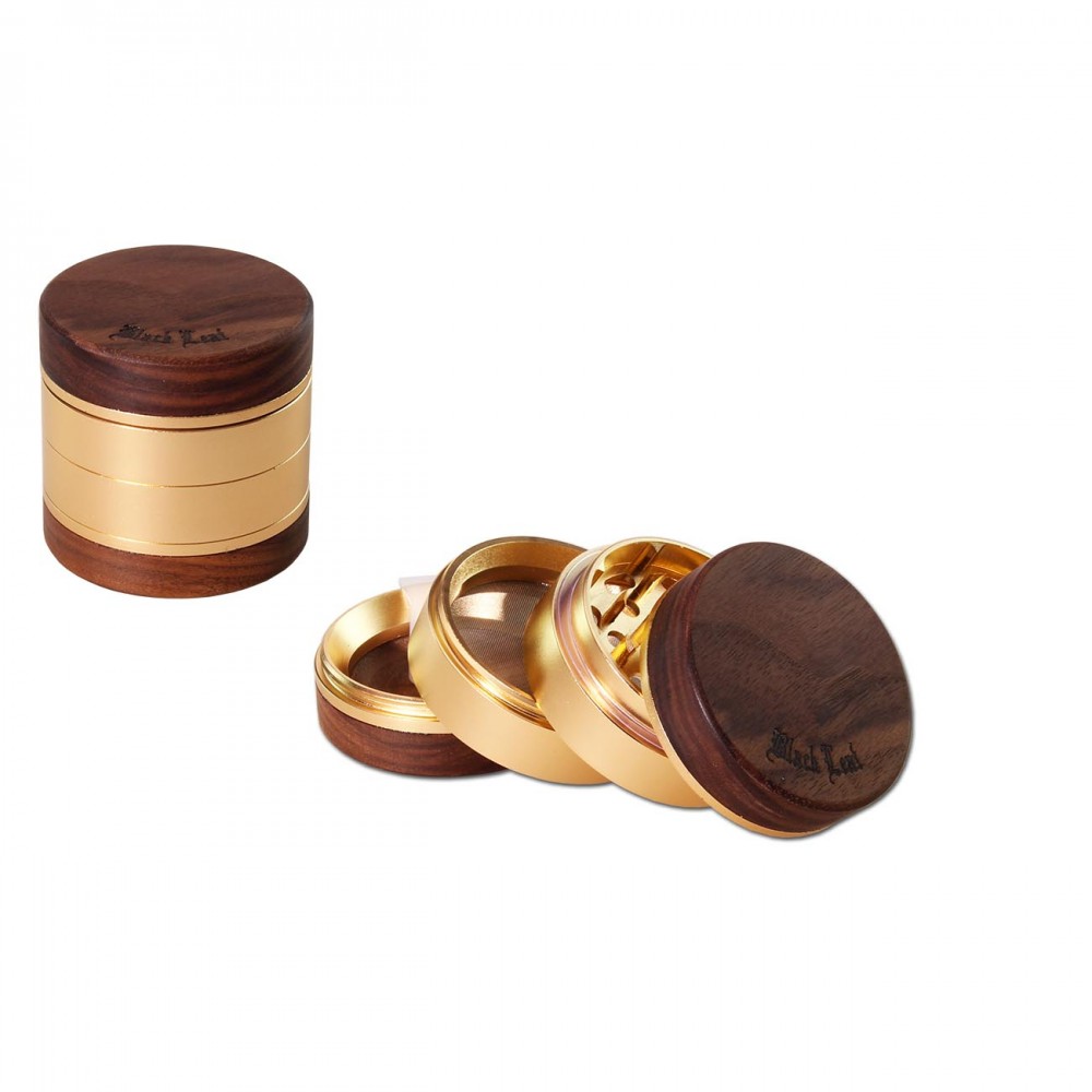 Black Leaf Aluminium/Wood Grinder 4-part gold Αξεσουάρ