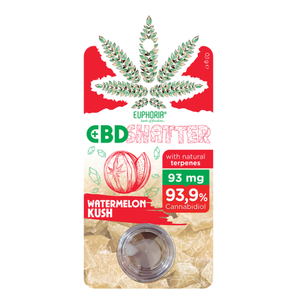 CBD Shatter Watermelon Kush With 93 mg CBD With Natural Terpenes Προϊόντα Κάνναβης